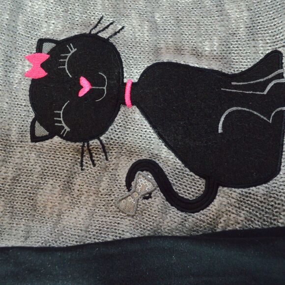 3T Little Lass Sparkly Cat Soft Sweater and Sparkly Black Leggings Outfit Set - Picture 3 of 9